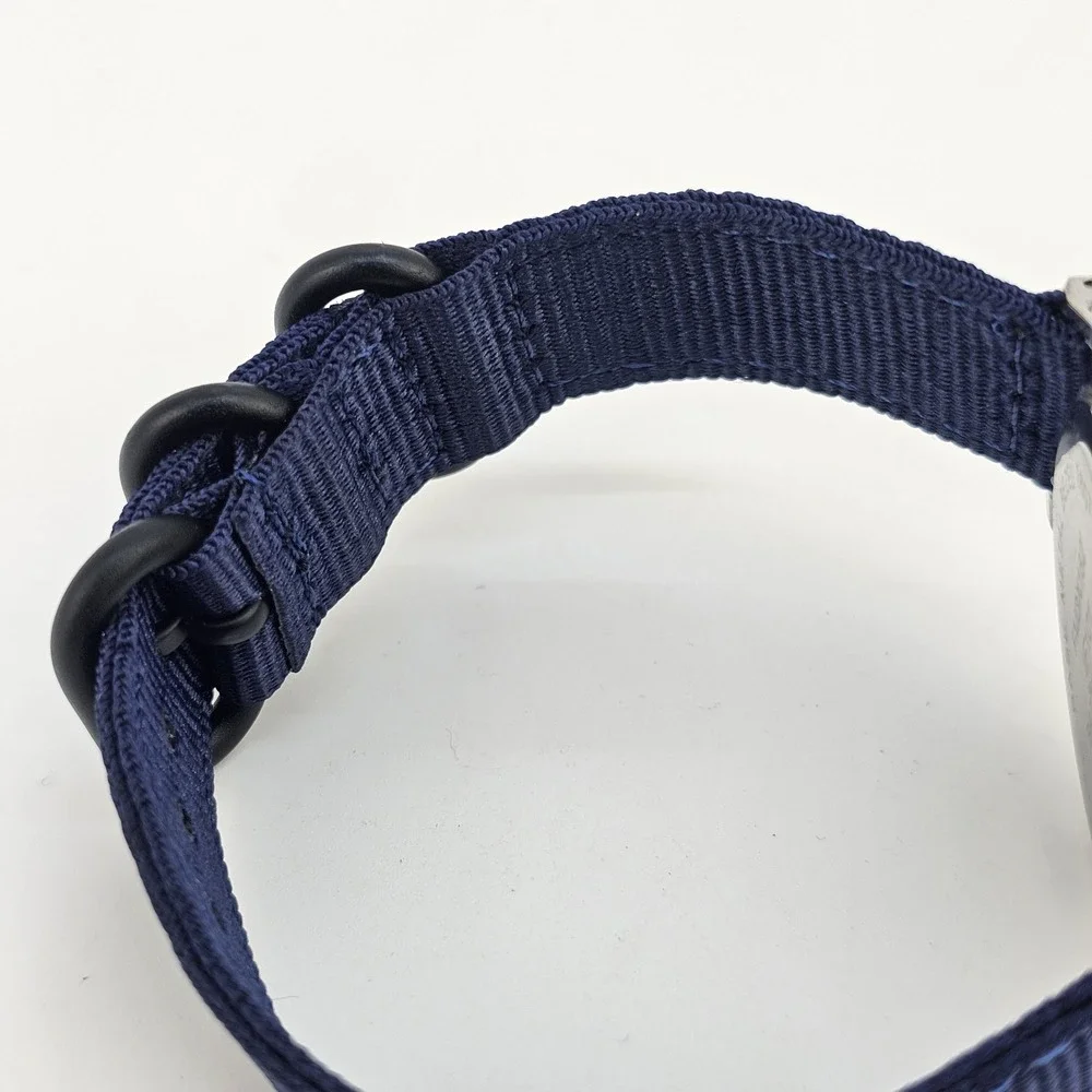 38MM Men's Watch Gray Dial New Navy Blue Canvas‎ Bands New Battery